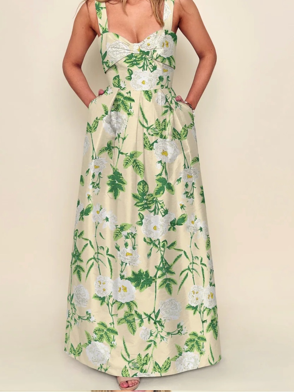 LulaKate Grace Bodice with Gathered Skirt Floor in Camellia Jacquard